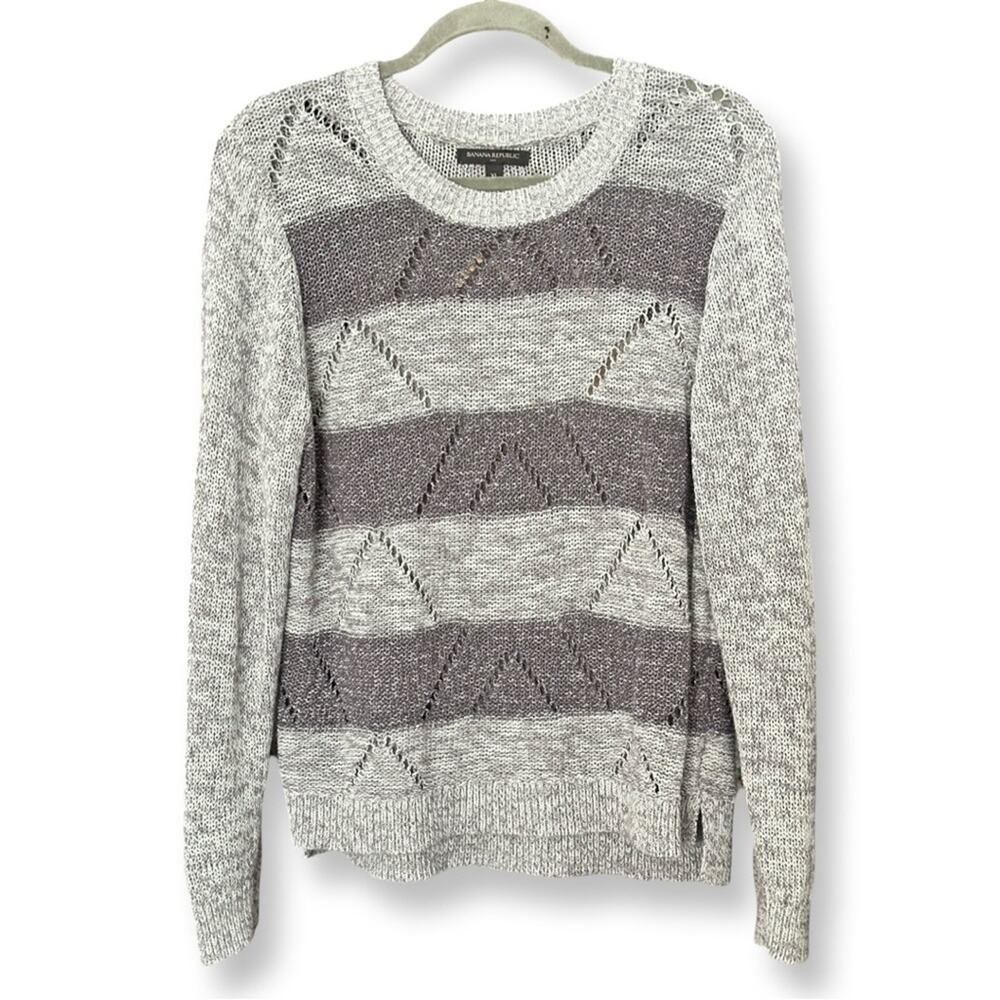 BANANA REPUBLIC Knit Striped Crew Neck Sweater NWOT